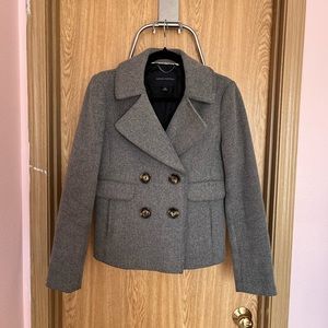 81% WOOL | Banana Republic Women’s Gray Pea Coat | Blazer Jacket | Size Small